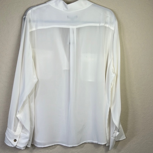 J CREW CREAM/OFF WHITE SILK BLOUSE 2X - Picture 2 of 9